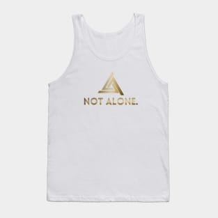 "NOT ALONE" motivational mental health support awareness trinity triangle design Tank Top